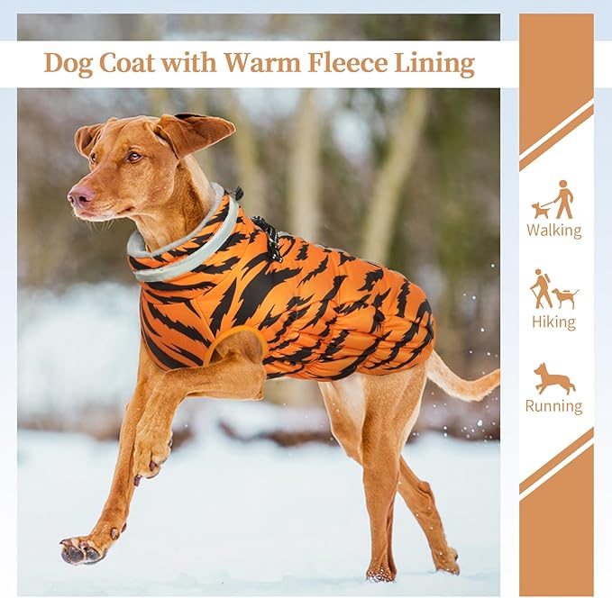 OUOBOB Dog Coats for Small Dogs, Puppy Coat, Warm Winter Jacket, XS Dog Coat with Harness Built in, Waterproof Pet Cold Weather Coats, Puppy Winter Clothes Snowsuit Chihuahua Maltese,XS