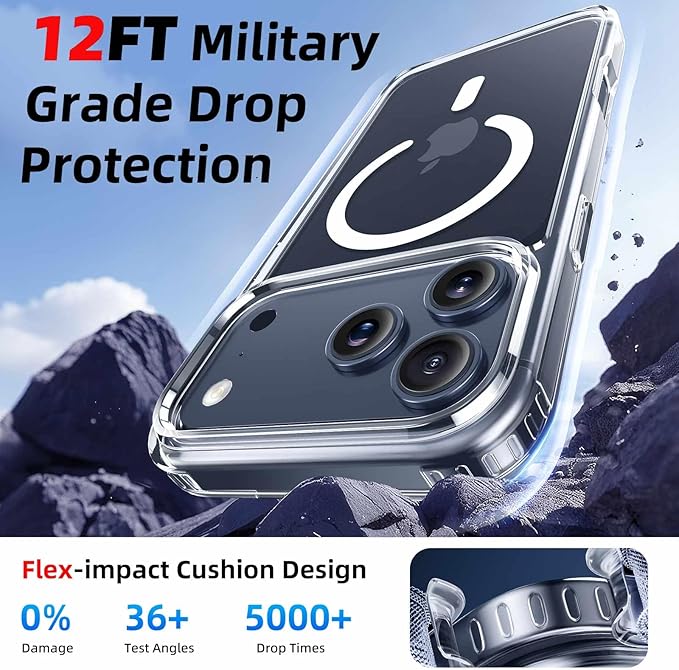 Ntwinro Magnetic for iPhone 17 Pro Clear Case (Compatible with MagSafe) with White Detachable Wallet & Card Holder for 3 Cards [RFID Blocking] Military Grade Protective Slim Phone Cover
