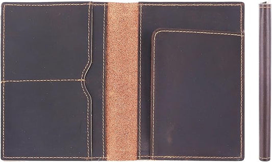 STAR VISTA Albatross Leather Travel Passport Holder, Minimalist Design, Full Grain Leather Case for Women and Men - Slim Passport Wallet, Bifold, RFID Blocking, Dark Chocolate