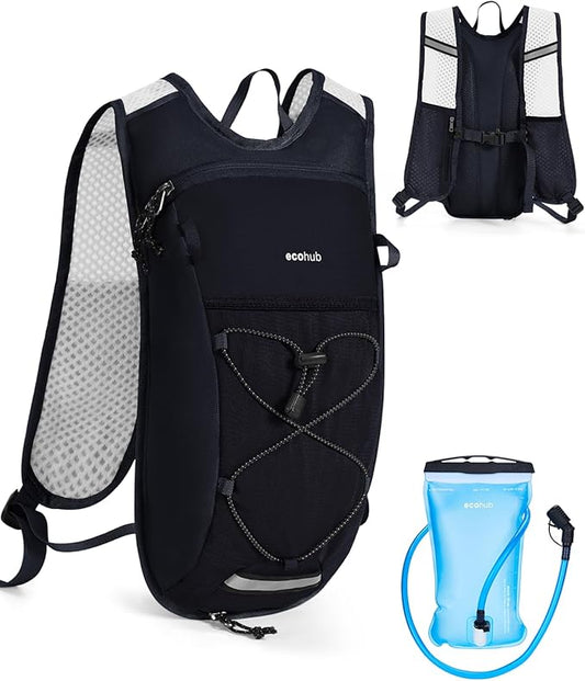 ECOHUB Hydration Backpack with 2L Water Bladder, Lightweight Running Hydration Pack for Men Women, Breathable Hiking Cycling Backpack for Outdoor Sports Marathon Travel