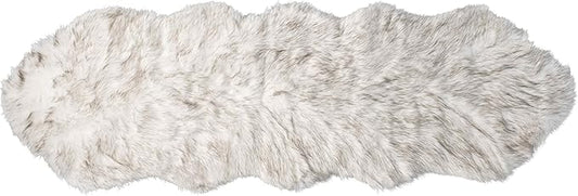 Luxe Gordon Faux Fur Rug with Soft and Fluffy Pile | Machine Washable Living Room Rug with Anti-Slip Backing | Cruelty-Free Area Rugs for Office or Bedroom, Gradient Chocolate, 2 ft x 6 ft