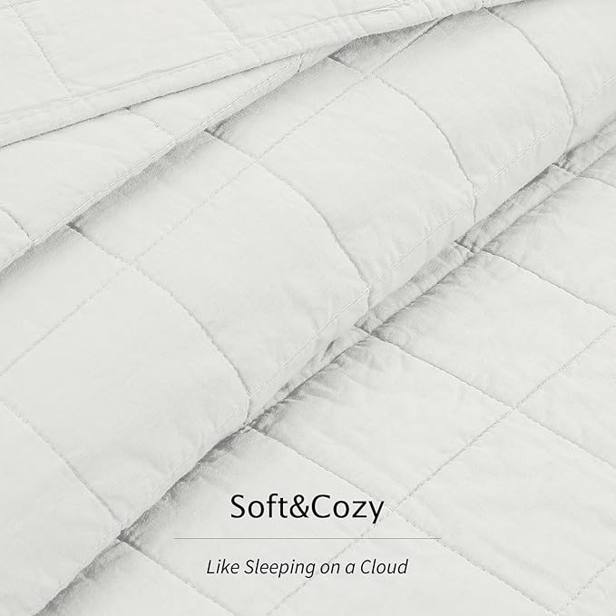 100% Cotton Quilt Sets Super King Size - Soft Lightweight Quilt Bedding Set for Bedroom Decor-Bedspread in Geometric Pattern with 2 Pillow Shams for All Season, 120x128 inches