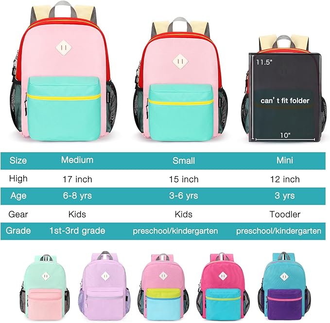 STEAMEDBUN Toddler Backpack for Girls 2-4,Kindergarten Backpack for Girls,Preschool Backpack,Mini, Pink&light Green