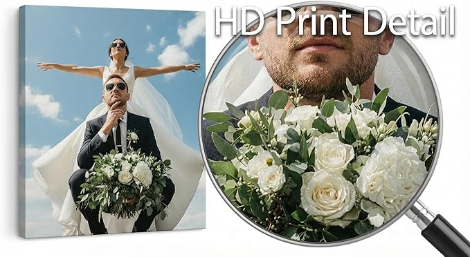 Custom Canvas Prints with Your Photos, Frameless Wall Art Canvas, Personalized Photo Print for Home Decor, Family & Pet Pictures, Gifts for Birthday & Anniversary, Made in USA (10" L × 10" W)