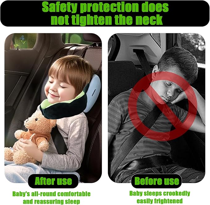 Travel Pillow for Kids & Adults Car Neck Pillow Memory Cotton U-Shaped Neck Pillow Soft Head Support Travel Accessories for Airplane Car Train Bus