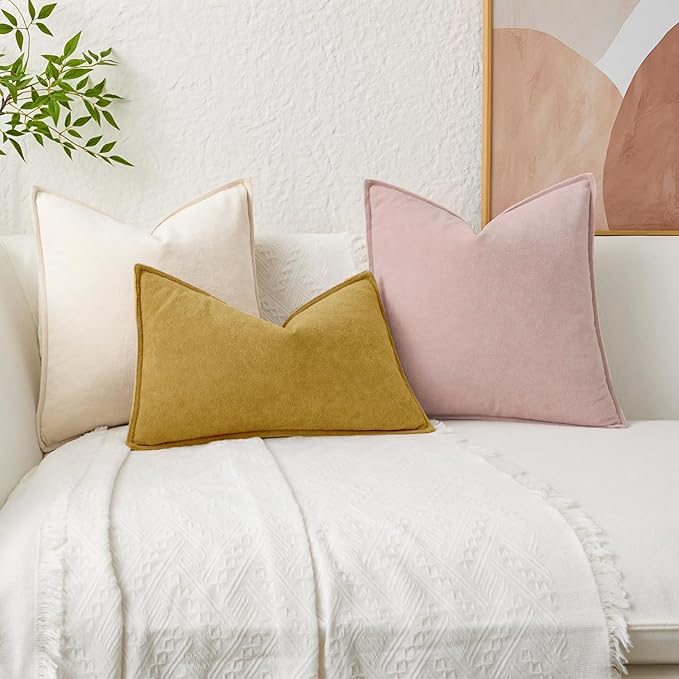 Kevin Textile Valentines Day Decorative Pillow Covers Light Pink 22x22 Inch Pack of 2 Waterproof Soft Boucle Textured Euro Pillowcases Elegant Accent Pillows for Couch Sofa Chair Bed Home