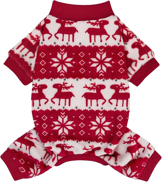 XPUDAC Christmas Dog Sweater Fleece Dog Pajamas for Small Medium Dogs Girl Boy Winter Puppy Clothes Holiday Puppy Onesie Cat Pjs Jammies, S