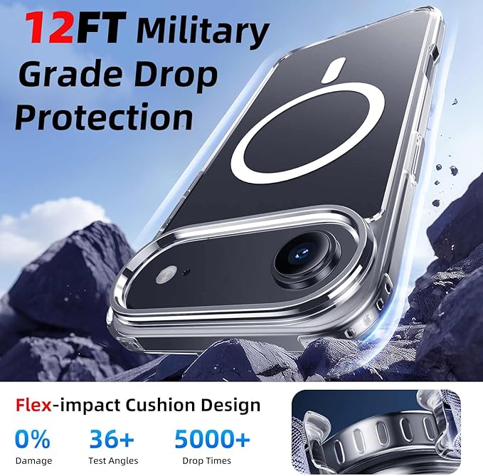 Ntwinro Magnetic for iPhone Air Clear Case (Compatible with MagSafe) with Black Detachable Wallet & Card Holder for 3 Cards [RFID Blocking] Military Grade Protective Slim Phone Cover for 17 Air 2025