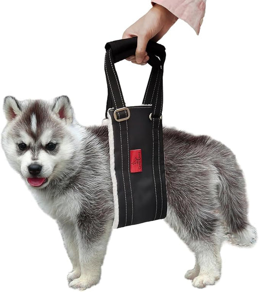 Leather Dog Lift Harness for Small Dogs, Doggie Walking Sling, Dog Sling Belly Support Strap, Pet Assist Harness for Senior,Injured,Disabled Dogs After ACL Surgery S