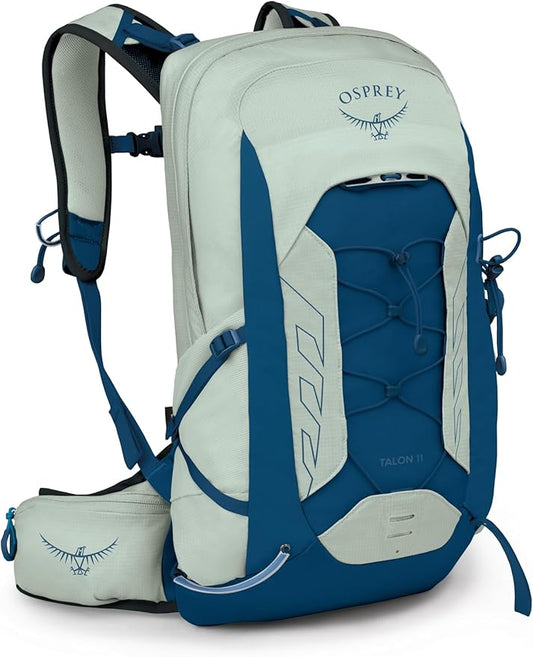 Osprey Talon 11L Men's Lightweight Hiking Backpack - Small Daypack for Travel & Camping, Frosty Mint Green/Night Shift
