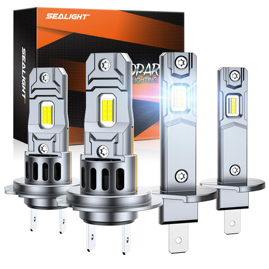 SEALIGHT H1 H7 Fog Bulbs, 80000LM Brightness, 6500K White Light, Plug and Play, Pack of 4