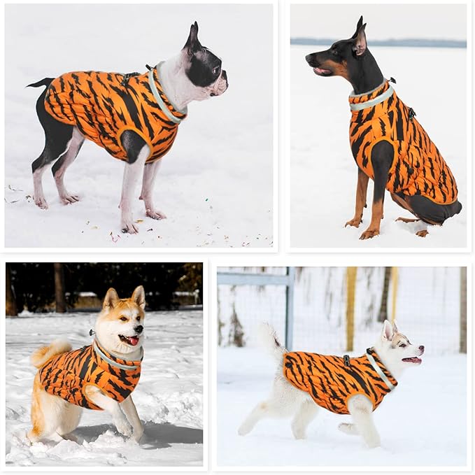OUOBOB Dog Coats for Small Dogs, Puppy Coat, Warm Winter Jacket, XS Dog Coat with Harness Built in, Waterproof Pet Cold Weather Coats, Puppy Winter Clothes Snowsuit Chihuahua Maltese,XS