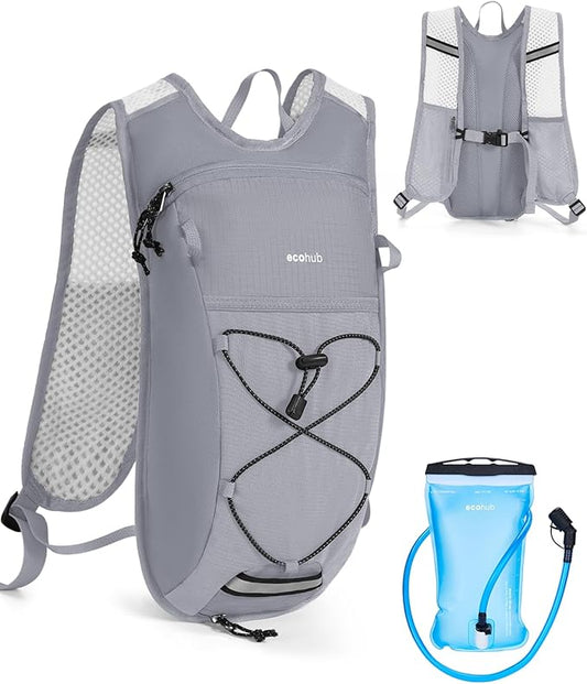 ECOHUB Hydration Backpack with 2L Water Bladder, Lightweight Running Hydration Pack for Men Women, Breathable Hiking Cycling Backpack for Outdoor Sports Marathon Travel