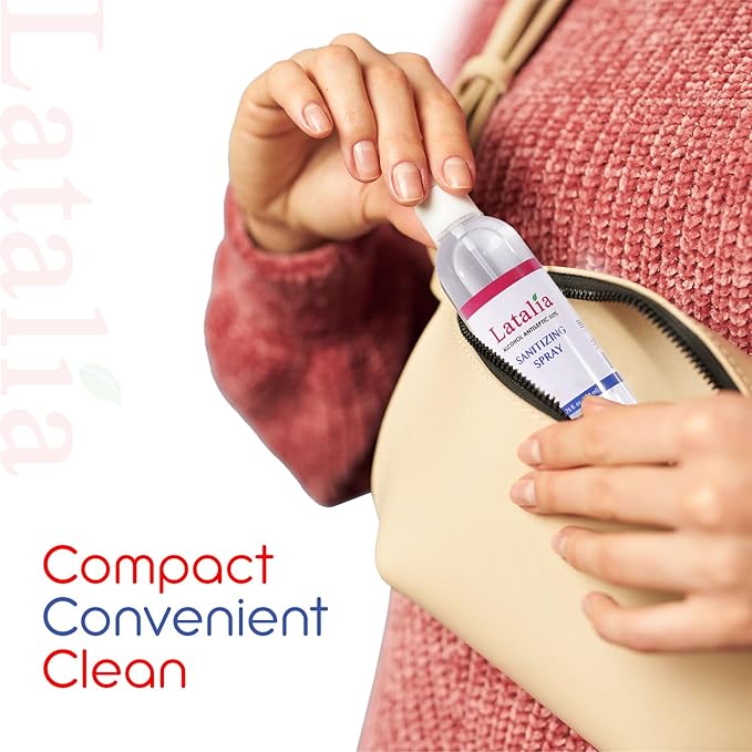 Latalia Unscented Hand Sanitizer Spray Refill Pack of 12 | 6.67 Fl oz with 80% Alcohol Bulk Hand Sanitizer Travel Size | Hand Sanitizing Spray For Quick Dry Hand