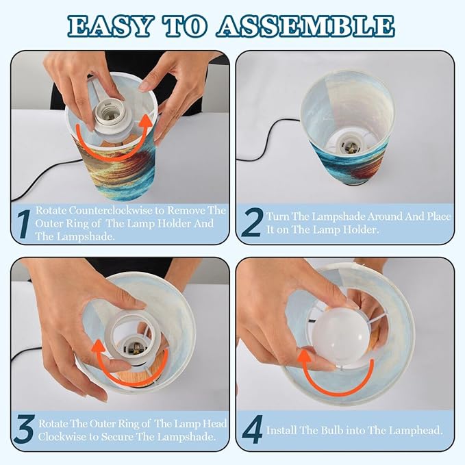 Table Lamp Oil Paint Lightning Tornado Bedroom Living Room Bedside Night Light Dimmable Home Decor 4.8x13.98in