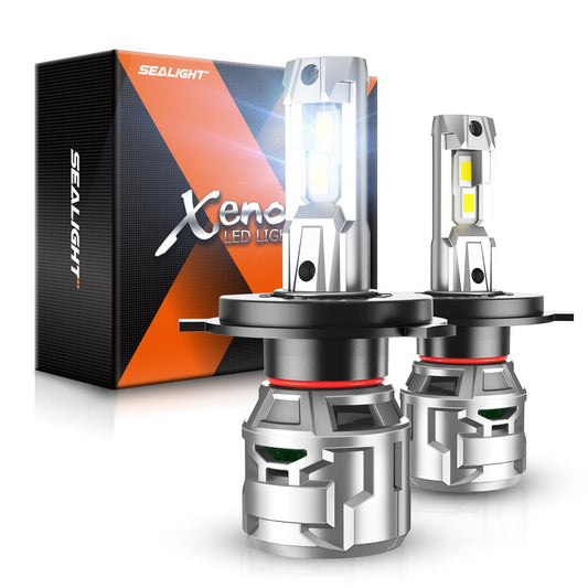 SEALIGHT H4 Fog Light Bulbs, 30000LM 6500K Cool White, IP68 Waterproof, Aluminum, Pack of 2