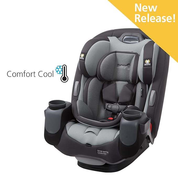 Safety 1st Grow and Go Comfort Cool All-in-One Convertible Car Seat, Rear-Facing 5-50 lbs, Forward-Facing 22-65 lbs, and Belt-Positioning Booster 40-100 lbs, Pebble Path