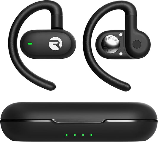 Raycon Fitness Open Ear Earbuds – Open Ear Headphones, Earbuds Wireless Bluetooth, Running Headphones, Sweat & Water-Resistant Earphones, 40 Hours Battery Life (Black)