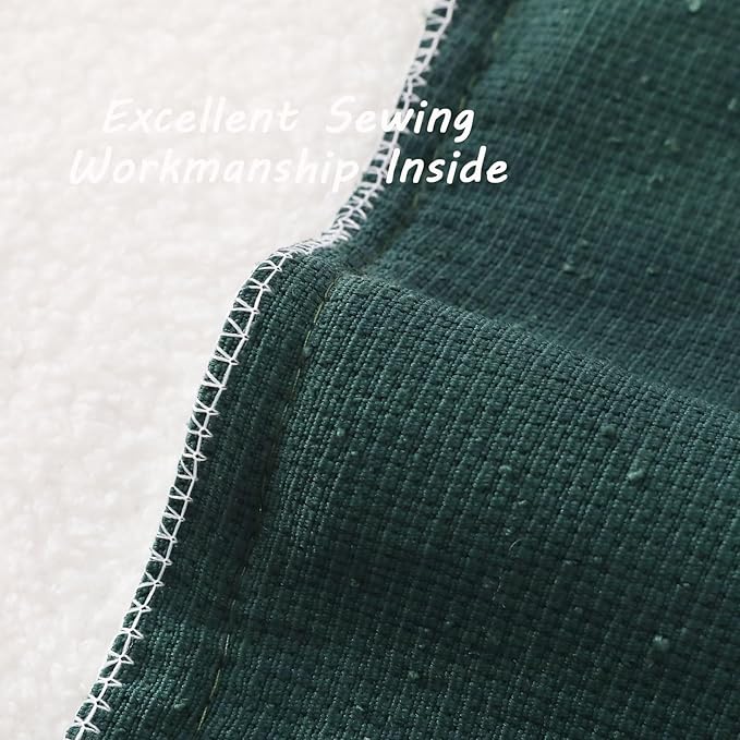 FUTEI Christmas Pack of 2 Dark Green Decorative Throw Pillow Covers 18x18 Inch Soft Cozy Solid Boucle Textured Cushion Case,Modern Home Decor for Couch Bed Living Room