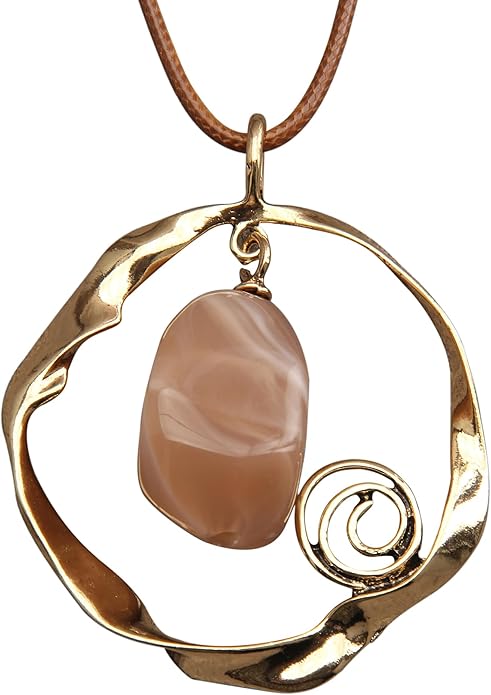 Leather Necklace for Women Boho Choker Necklace Long Cord Leather Pendant Bohemian Neckalce Vintage Alloy Pendant Leather Rope Necklace Wooden Necklaces for Women
