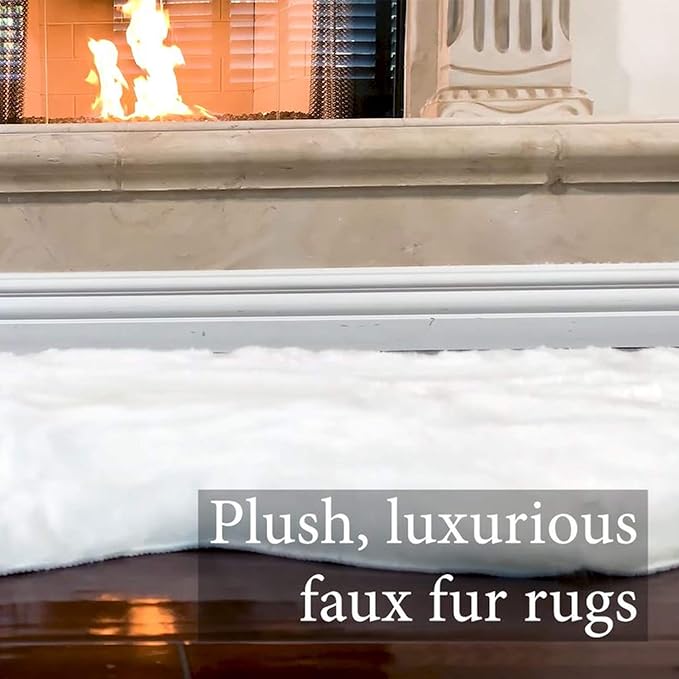 Nouvelle Legende Faux Fur Sheepskin Rug, Ultra-Soft Long Narrow Decorative Runner for Hallway, Bedroom, or Entryway, Warm in Winter, Cool in Summer, Easy Care, Neutral Color, Quattro