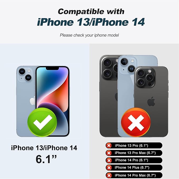 CIVICASE for iPhone 13/iPhone 14 Wallet Case with Stand,PU Leather Flip Credit Card Holder Slots (RFID Blocking),Compatible with Magsafe Magnetic Holder Phone Cover Women Men,Black