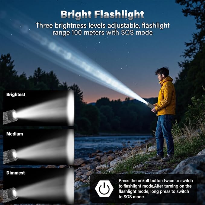 Telescopic Camping Light - 10500mAh Rechargeable Camping Lantern with Storage Bag, Dimmable Magnetic Tent Lamp, Waterproof Camp Light Outdoor Work Emergency Lights for Home Power Outage, Hiking -Gray