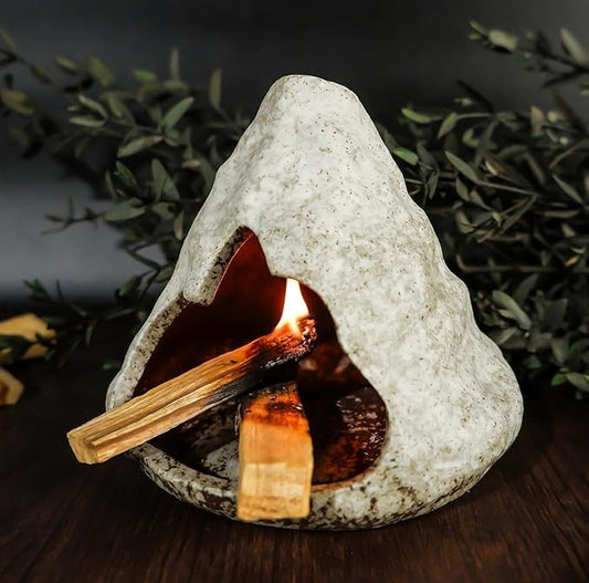 Pure White Zongzi Palo Santo Holder – Elegant Sage Cone Incense Dish for Zen Meditation & Energy Cleansing – Ideal for Aromatherapy, Stress Relief, and Mindfulness Decor Gifts.