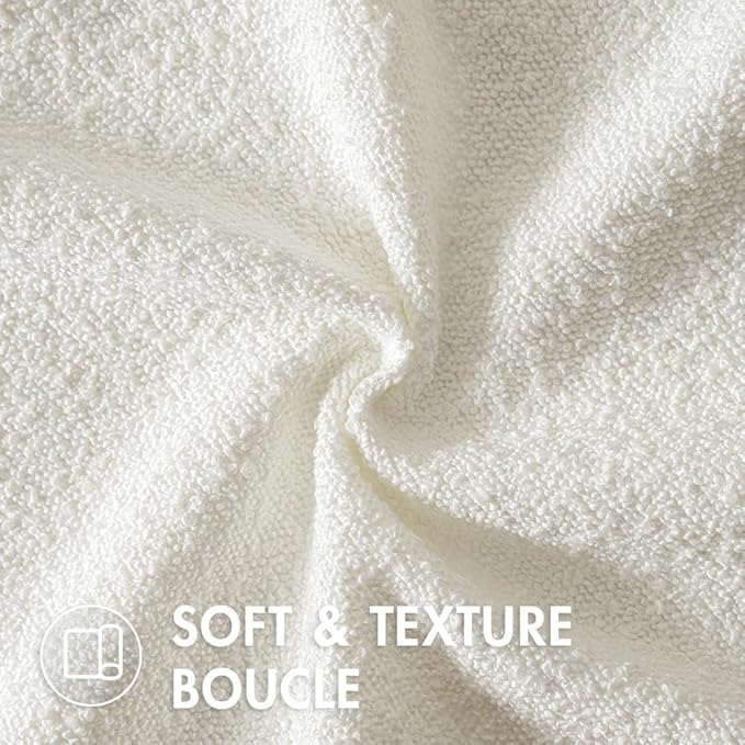 MIULEE Textured Boucle Throw Pillow Cover White Accent Solid Lumbar Christmas Pillow Case Decorative Soft Pack of 1 Couch Cushion Chair Sofa Bedroom Livingroom Home Decor,12x20 Inch