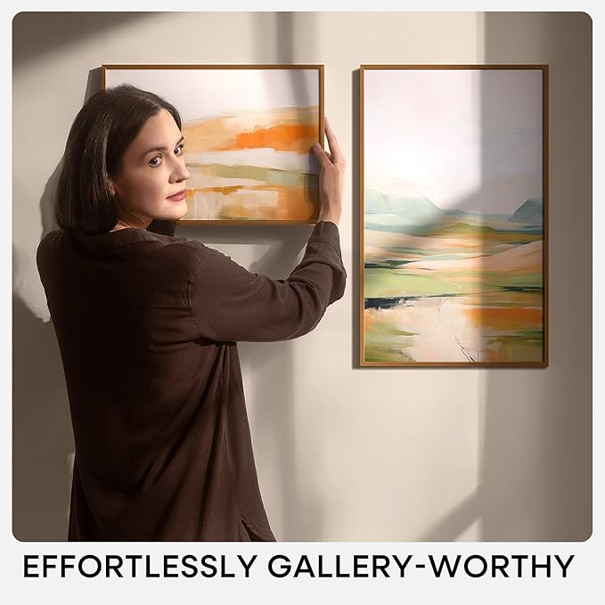 Homeforia 20x30 Picture Frame Bronze, High End Metal 20 x 30 Large Poster Frames with Mat 16 by 24 for Photo, 20x30 Brass Frame Matted to 16x24, 30x20 Hanging Frame, Tempered Glass, Wall Kit, Set of 2