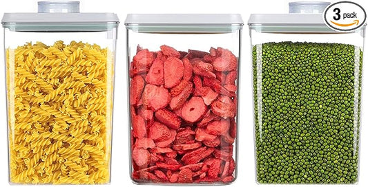 Melovom Pop Food Storage Containers Airtight Food Storage Containers Set with Lids Kitchen Pantry Organization and Storage, Stackable, BPA Free, 3 x 1.2Qt