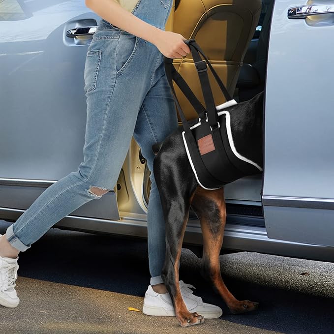 S-ETOVUS Dog Sling for Back Legs, Dog Lift Harness, Magic Tape Dog Sling for Large Dogs Hind Leg Support, Elderly Dog Lifter, Help Canie Hip Arthritis K9 Cruciate Ligament Rehabilitation (Medium)