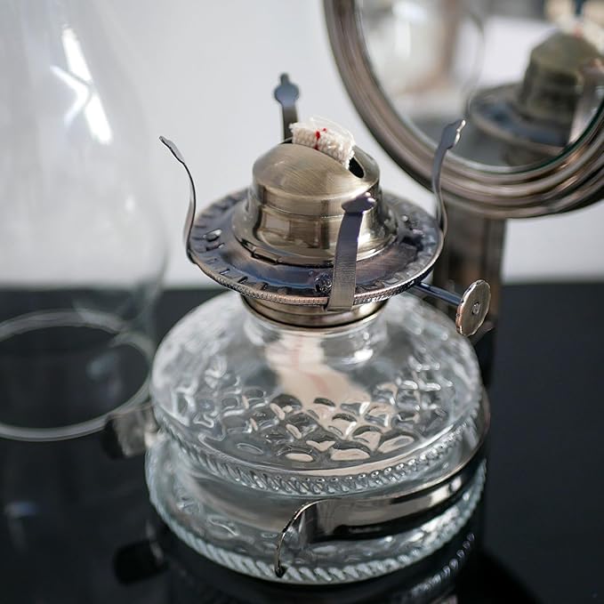 2Pcs Oil Lamp Burner #2 Size Bronze Plated for Antique Lamps Oil Lamp Replacement Kerosene Lamps Parts with Reduction Collar and Cotton Lamp Wick Fits Holds a 3 Inch Base Chimney