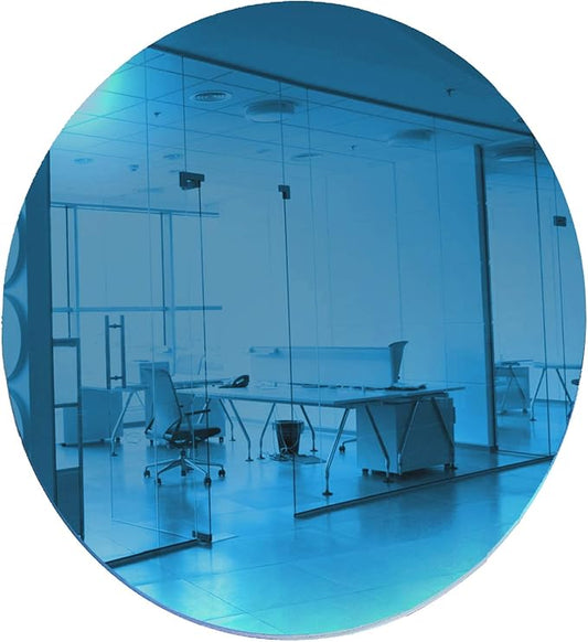 Marketing Holders Acrylic Mirror 23" Wide Round Medium Blue .118" Thick No Adhesive Reflective Pieces Perfect for DIY Arts and Crafts School Projects Home or Office Decor Special Events