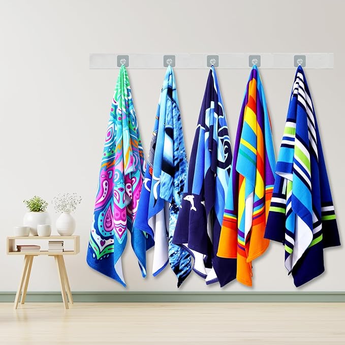 Genovega 2 Packs Oversized Terry Beach Towel 36 x 72 in Soft Extra Large Long Pool Swim Towels Clearance XL Big Travel Blanket Must Haves Vacation for Adult Essentials