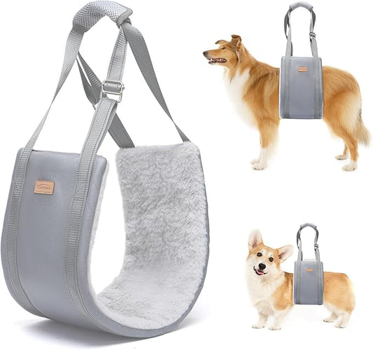 Extra Large Dog Lift Harness, Adjustable Dog Sling for Back Legs, Hip Support Harness to Help Lift Dogs Rear for Helps Senior, Injured, Disabled and After ACL Surgery Dogs - XX-Large, Grey