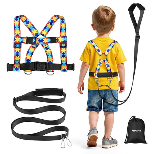 HOOMTREE Safety Harness Leash for Kids with Autism, Special Needs and Older Children Ages 3-6 | Adjustable Walking Harness with Grab Handle and Tether | Keep Active ADHD/ASD Autistic Kids Safe