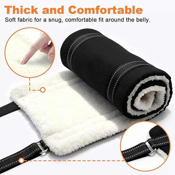 COODEO Adjustable Comfortable Dog Sling with Handle Hind Leg Support Soft Lift Support and Rehab Harness for Weak Rear Legs,Helps Senior, Injured, Disabled and After ACL Surgery Dogs Large (Black, XL)