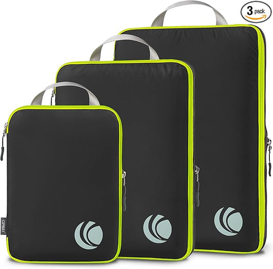 Cipway Compression Packing Cubes, Ultralight Luggage Organizer Bags, Travel Essentials for Carry on Suitcase (3 Piece,Black)