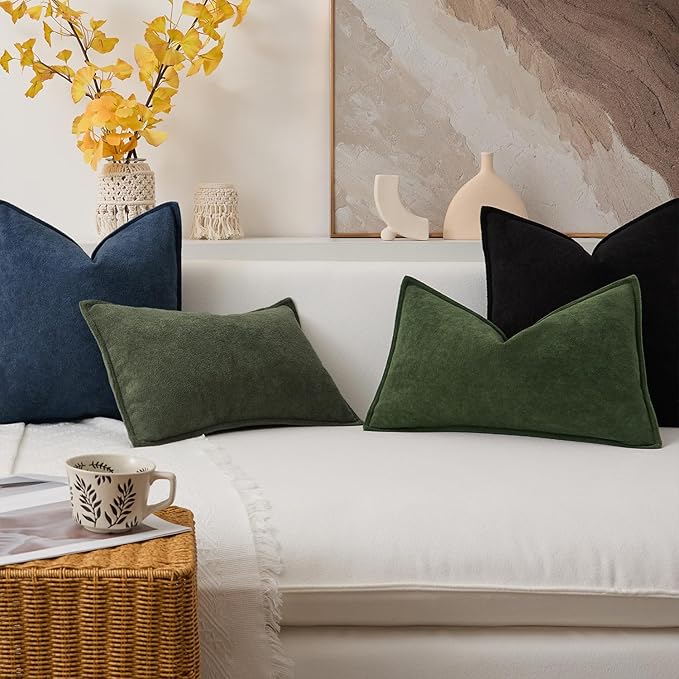 Kevin Textile Waterproof Decorative Pillow Covers Navy Blue 26x26 Inch Pack of 2 Soft Boucle Textured Euro Pillowcases Elegant Accent Pillows for Couch Sofa Chair Bed Home Decor Indoor Outdoor