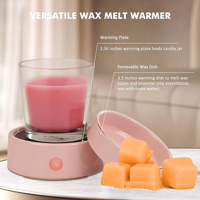 Bobolyn Candle Warmer for Scented Wax Melts 4-in-1 Electric Ceramic Candle Burner for Scented Wax Cubes Fragrance Melter for Home Office Bedroom Gift & Decor