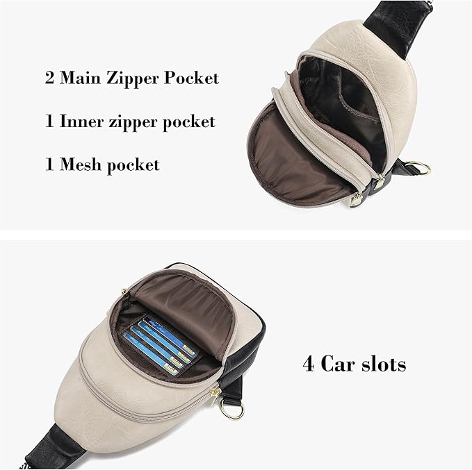 INICAT Crossbody Sling Bags Fanny Packs Valentine's Day Gifts Vegan Leather Travel Vacation Essentials Purses Women