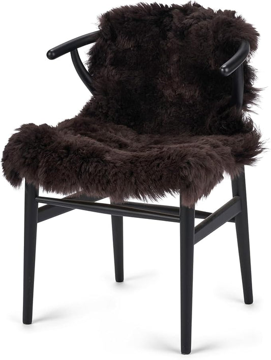 Sheepskin Long Hair 2x3 ft | Bedside Rugs for bedrooms, Sofa, Chair or The Dining Table | Each Sheepskin Rug is Unique and Created by Nature | Small Fluffy Rug in Color Chocolate