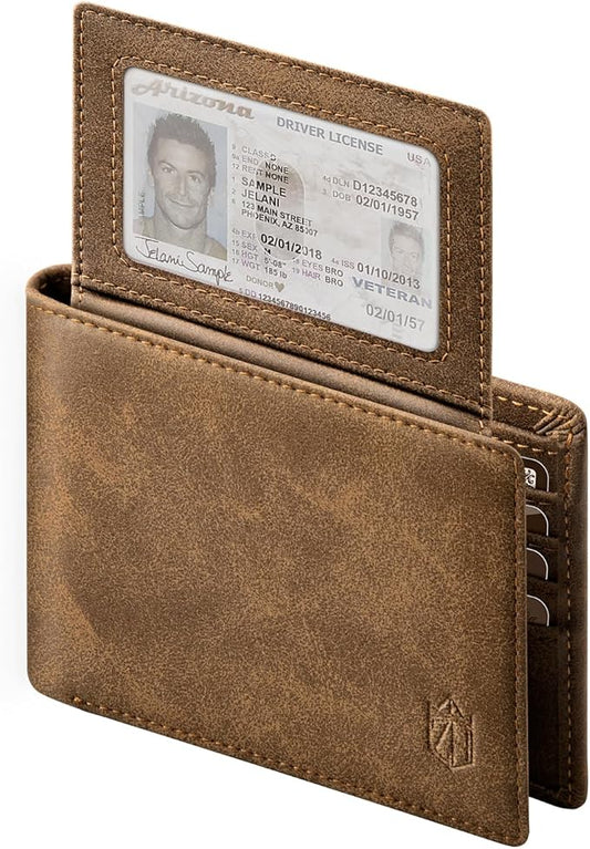 Zitahli Wallet for Men 12 Card Holder Slim Rfid Leather 2 ID Window Wallets With Gift Box Men's Accessories