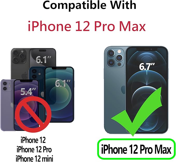CIVICASE for iPhone 12 Pro Max Wallet Case,Leather Flip Case [RFID Blocking] Credit Card Holder Folio Magnetic Stand TPU Shockproof Cover Color Matching for iPhone 12 Pro Max (6.7") Black Blue