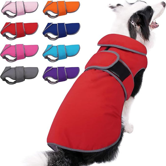 MIGOHI Warm Dog Coat Winter Dog Jacket,Waterproof Cold Weather Coats for Dogs,Fleece Jacket for Small Medium Large Dogs,Reflective Thick Fleece Vest with Leash Hole