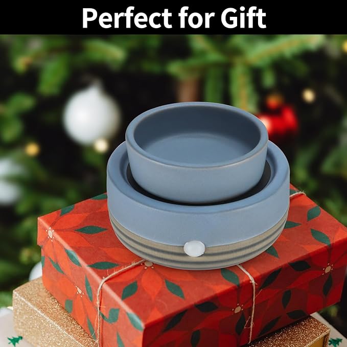 Ceramic Wax Melt Warmer,3-in-1 Electric Wax Warmer,Fragrance Wax Burner Candle Wax Warmer for Scented Wax and Home Decor, Thanksgiving Christmas Day Gifts for mom(Blue)