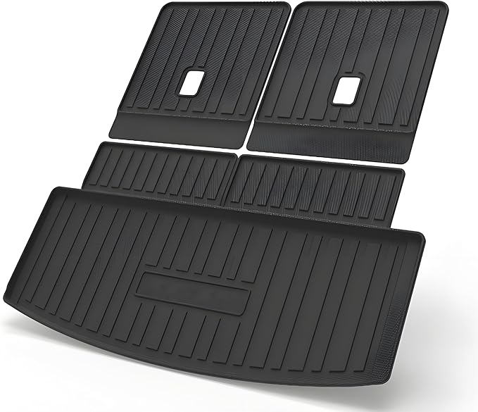 Explorer Cargo Mat with Backrest Mat - Compatible with 2020-2025 Ford Explorer with 6/7-Seats，All-Weather 3D Custom-Fit Waterproof Non-Slip Durable Odorless TPO Trunk Tray Floor Mat with Raised Lip