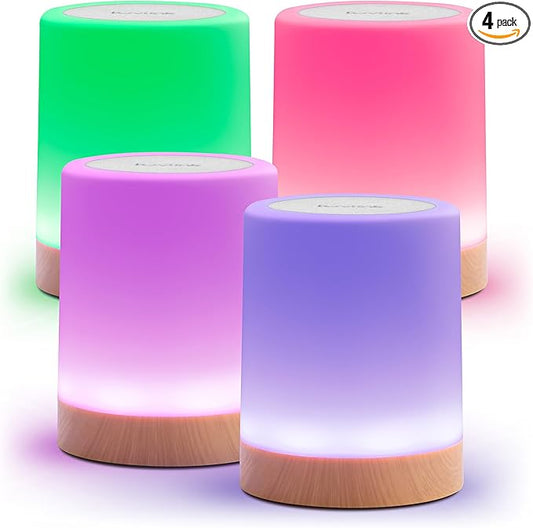LuvLink Friendship Lamp v2.0 - Long Distance WiFi Touch Lamps for Couples, Friends & Family | Stay Connected from Anywhere – Easy App Setup – No Subscription (Set of Four)