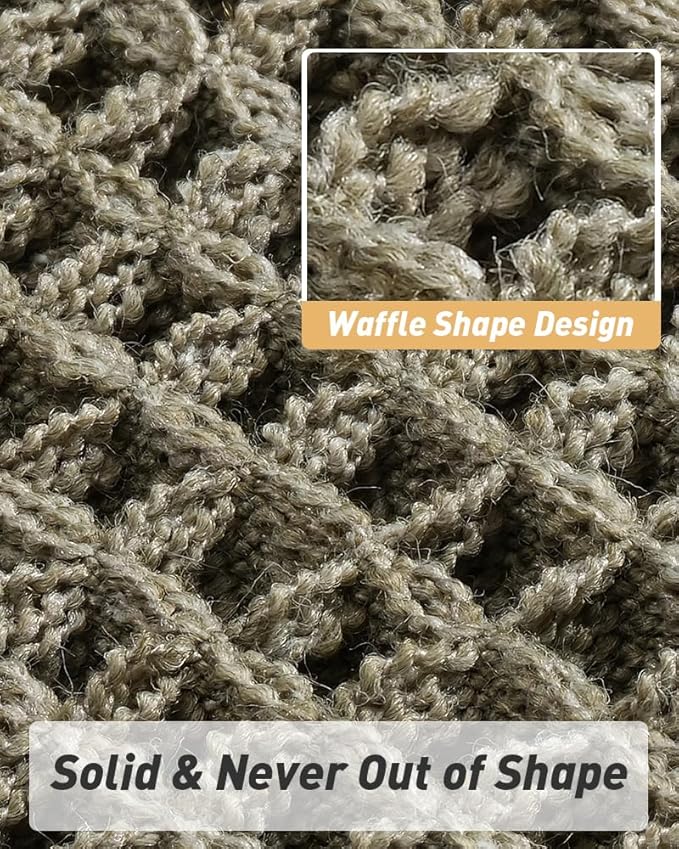 Upgraded Waffle Runner Rug, Super Absorbent Non Slip Bath Mats for Bathroom Floor, Machine Washable Bathroom Runner Rug with Tassels, Ideal for Hallway Bedroom Laundry Room, Dark Green, 17" x 48"